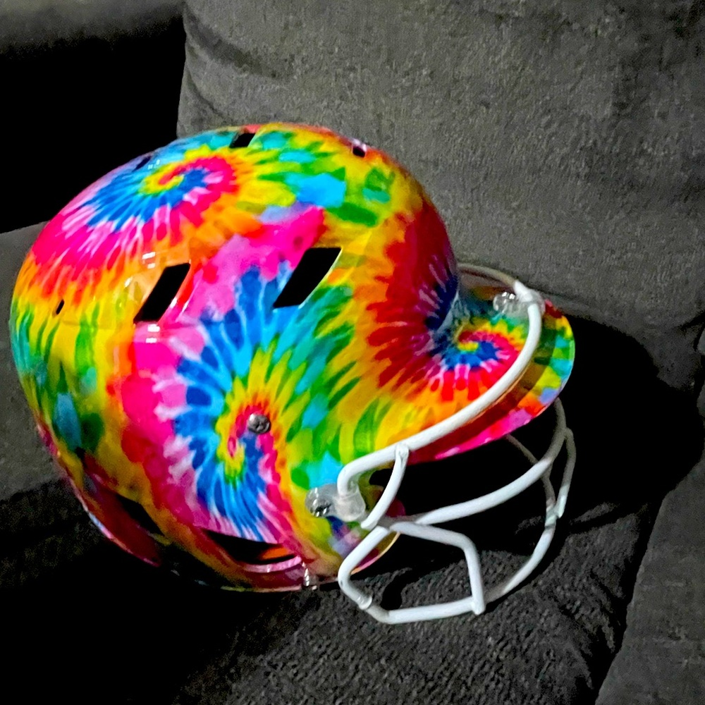 Schutz softball helmet tie dye
